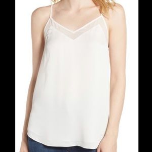 1.STATE Chiffon Trim Camisole - Antique White